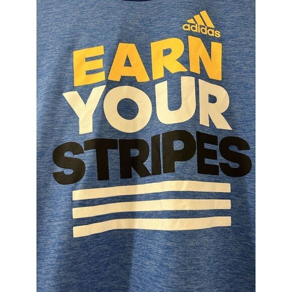 Adidas Graphic T-Shirt Large 14-16 Years Blue Athletic - Picture 5 of 6